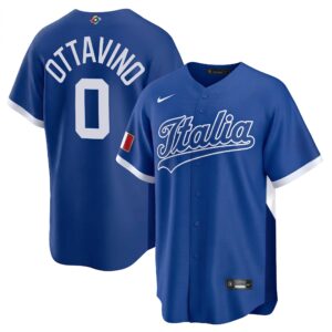 Adam Ottavino #0 Italy Baseball 2026 World Baseball Classic Road Stadium Jersey - Navy