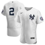 Men's  New York Yankees #2 Derek Jeter White Navy 2020 Hall of Fame Induction Patch Jersey