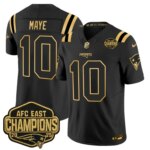 Drake Maye #10 New England Patriots 2026 AFC East Champions Gold Vapor Limited Jersey - All Stitched