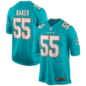Jerome Baker Miami Dolphins  Game Jersey - Aqua