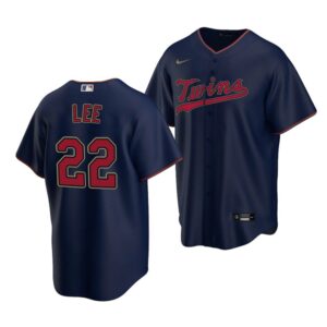 Men's Minnesota Twins #22 Brooks Lee 2022 Draft Jersey Navy Alternate