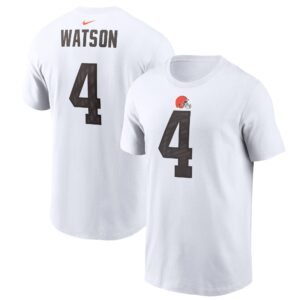Men's Deshaun Watson White Cleveland Browns Player Name & Number T-Shirt
