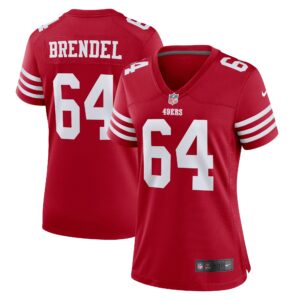 Jake Brendel San Francisco 49ers  Women's Game Player Jersey - Scarlet