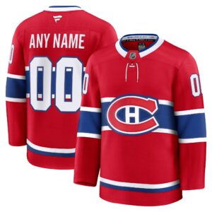 Men's Montreal Canadiens Red Home Premium Custom #00 Jersey