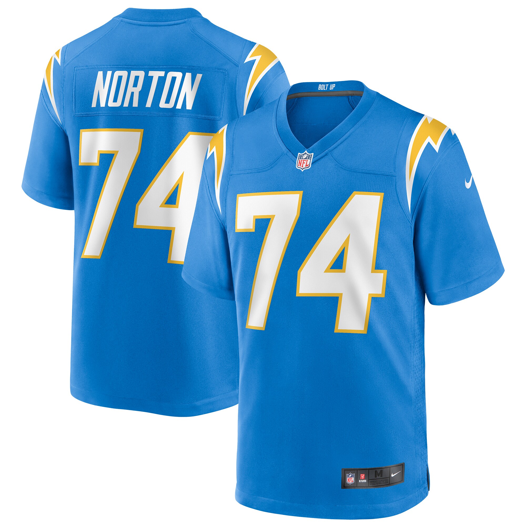 Storm Norton Los Angeles Chargers Team Game Jersey - Powder Blue