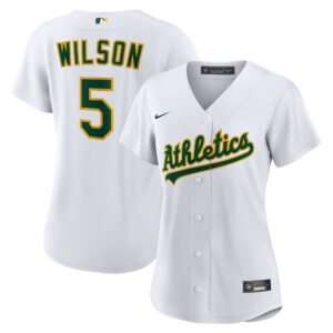 Women's Athletics Jacob Wilson #5 White Home Replica Jersey