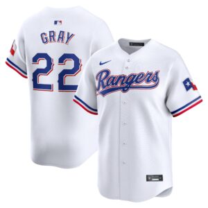 Men's Texas Rangers #22 Jon Gray  White Home Limited Player Jersey