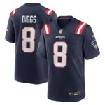 Men's New England Patriots #8 Stefon Diggs Navy Game Jersey