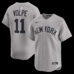 New York Yankees Anthony Volpe #11 Gray Road Limited Player Jersey