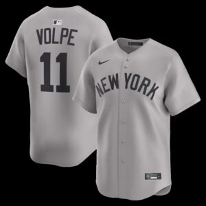 New York Yankees Anthony Volpe #11 Gray Road Limited Player Jersey