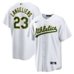 Athletics Shea Langeliers #23 White Home Replica Jersey