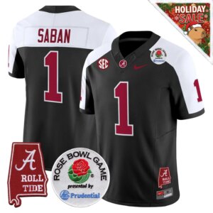 Nick Saban #1 Ncaa BAMA Rose Bowl Patch Vapor Limited Jersey - Alabama Map - All Stitched