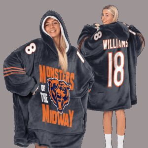 Monsters of the Midway Chicago Football Unisex Blanket Hoodie