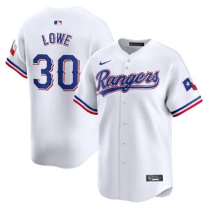 Men's Texas Rangers #30 Nathaniel Lowe  White Home Limited Player Jersey
