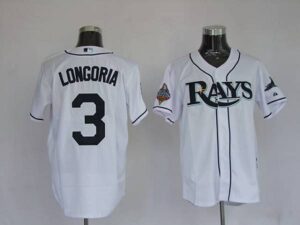 Tampa Bay Rays #3 Evan Longoria Stitched White Jersey