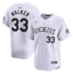 Men's Colorado Rockies #33 Larry Walker  White Home Limited Player Jersey