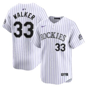 Men's Colorado Rockies #33 Larry Walker  White Home Limited Player Jersey
