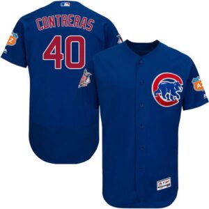 Chicago Cubs #40 Willson Contreras Blue Flexbase Collection Stitched Jersey