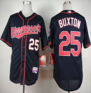 Minnesota Twins #25 Byron Buxton Navy Blue Alternate Road Cool Base Stitched Jersey