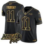 Mitchell Trubisky #11 Buffalo Bills BUF 2024 Bills Mafia Patch Gold Vapor Limited Jersey - All Stitched