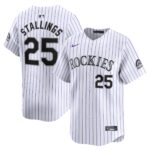 Men's Colorado Rockies Jacob Stallings  White Home Limited Player Jersey