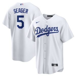 Men's Los Angeles Dodgers Corey Seager  White Home Replica Player Name Jersey