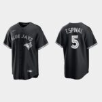 Men's Toronto Blue Jays #5 Santiago Espinal Black White 2021 All Black Fashion Jersey