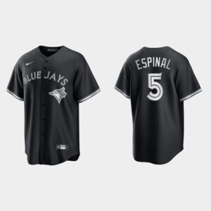 Men's Toronto Blue Jays #5 Santiago Espinal Black White 2021 All Black Fashion Jersey