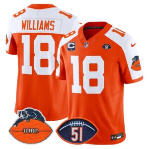Caleb Williams #18 Chicago Bears CHI Dick Butkus Patch Throwback Vapor Limited Jersey - All Stitched