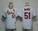 Mitchell And Ness St. Louis Cardinals #51 Willie McGee White Throwback Stitched Jersey