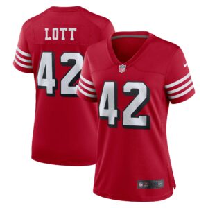 Ronnie Lott San Francisco 49ers  Women's Alternate Game Jersey - Scarlet