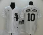 Men's Chicago White Sox #10 Yoan Moncada White Stitched Cool Base  Jersey