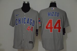 Men's Chicago Cubs #44 Anthony Rizzo Gray Stitched Flex Base  Jersey