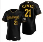 Men's Pittsburgh Pirates #21 Roberto Clemente Black Stitched Flex Base  Jersey