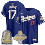 Shohei Ohtani #17 Los Angeles Dodgers 9x Champs Gold Collection Stadium Vapor Limited Jersey - All Royal