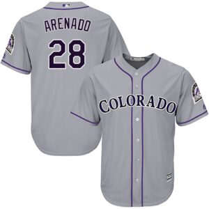 Colorado Rockies #28 Nolan Arenado Grey New Cool Base Stitched Jersey