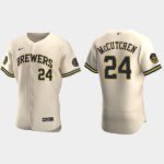 Men's Milwaukee Brewers #24 Andrew McCutchen Alternate Cream Jersey
