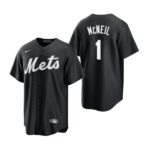 Men's New York Mets #1 Jeff McNeil  Black White Cool Base Official Jersey
