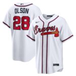 Atlanta Braves Matt Olson #28 White Home Replica Jersey