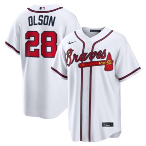 Atlanta Braves Matt Olson #28 White Home Replica Jersey