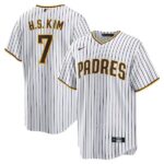 Men's San Diego Padre #7 Ha-Seong Kim  White Player Cool Base Jersey
