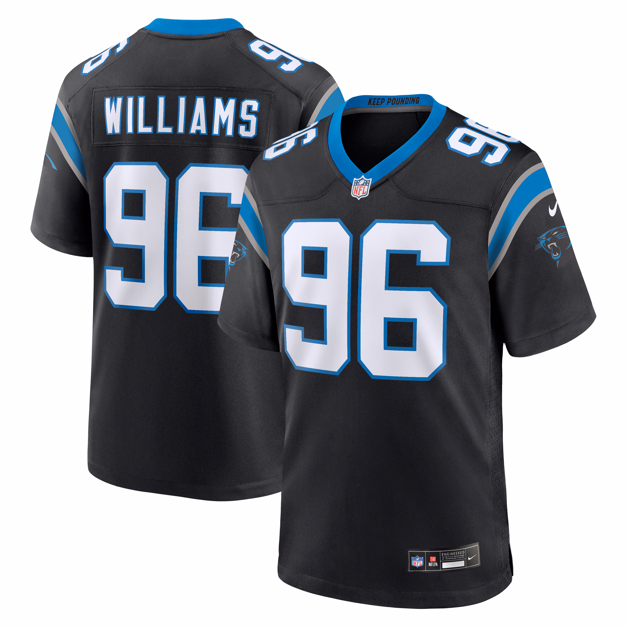 DeShawn Williams Carolina Panthers Game Player Jersey - Black