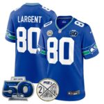 Steve Largent #80 Seattle Seahawks Super Bowl 50th Patch Vapor Limited Game Jersey - All Stitched