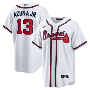 Atlanta Braves Ronald Acuna Jr. White Home Replica Player Name Jersey