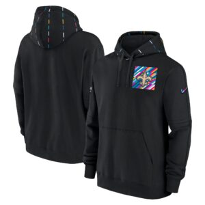 Men's  Black New Orleans Saints 2023 Crucial Catch Club Pullover Hoodie