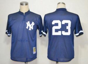 Mitchell And Ness 1995 New York Yankees #23 Don Mattingly Blue Throwback Stitched Jersey