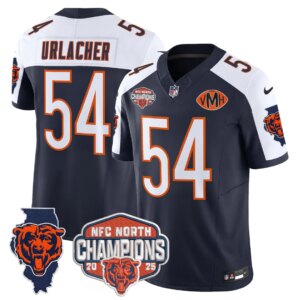 Brian Urlacher #54 Chicago Bears CHI 2025 NFC North Champions Patch Jersey V2 - All Stitched