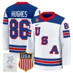 Jack Hughes #86 2026 USA Olympic Premium Hockey Jersey -White