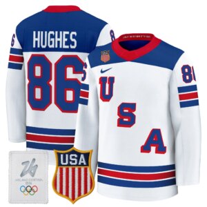 Jack Hughes #86 2026 USA Olympic Premium Hockey Jersey -White