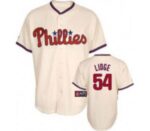 Philadelphia Phillies #54 Brad Lidge Stitched Cream Jersey